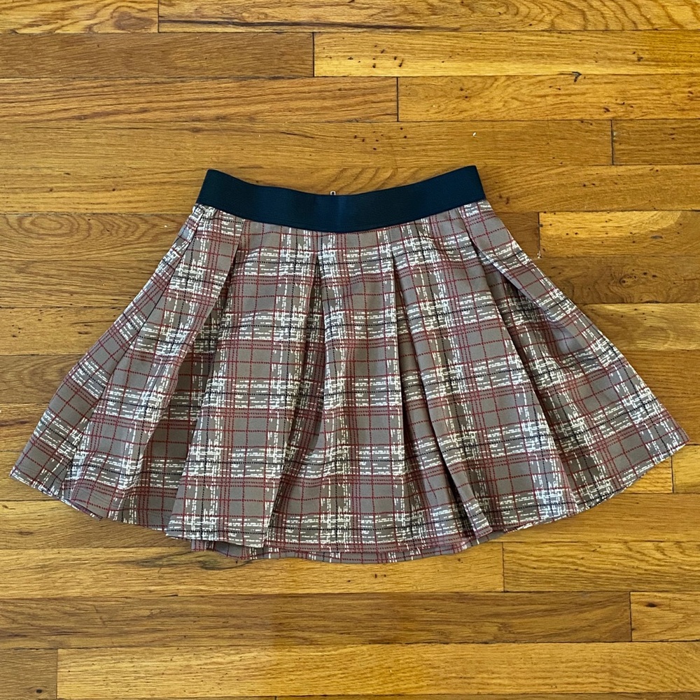 Plaid Box Pleated Skirt